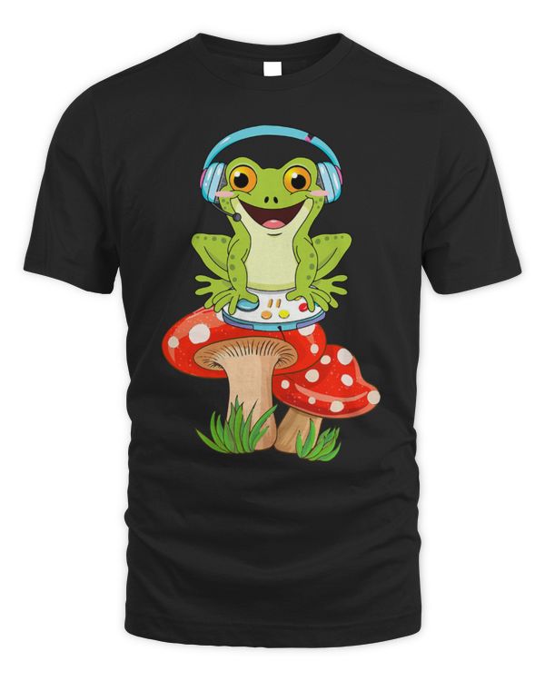 Frog Pet Mushroom Hat Cottagecore Aesthetic Frog Gamer Boys