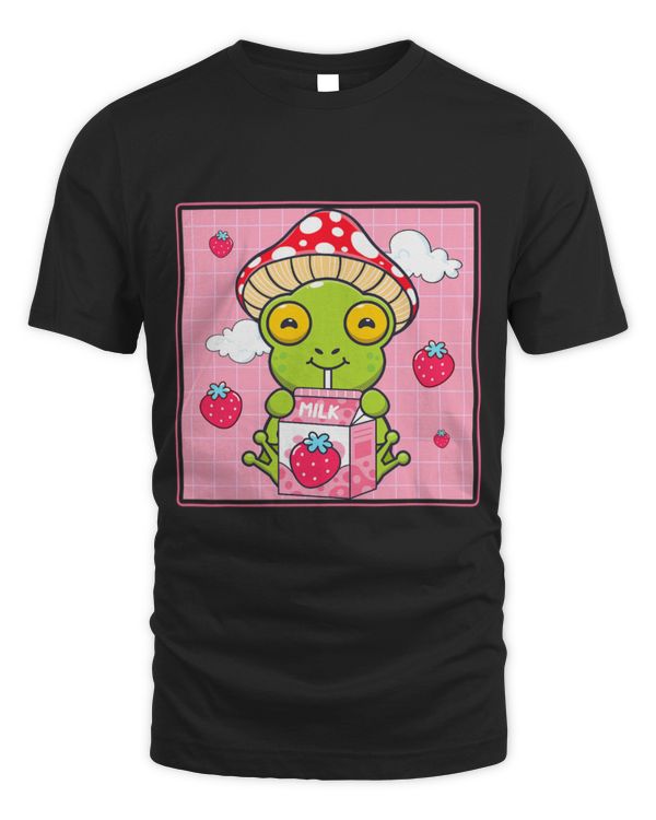 Frog Pet Kawaii Frog Strawberry Milk Aesthetic Cottagecore