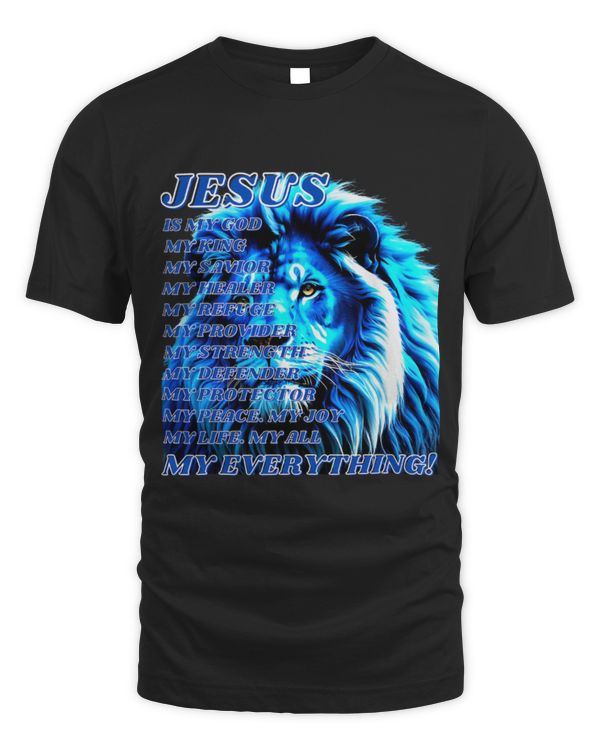 Lion Pet Jesus Is My God King My Lord My Savior Blue Lion Christian