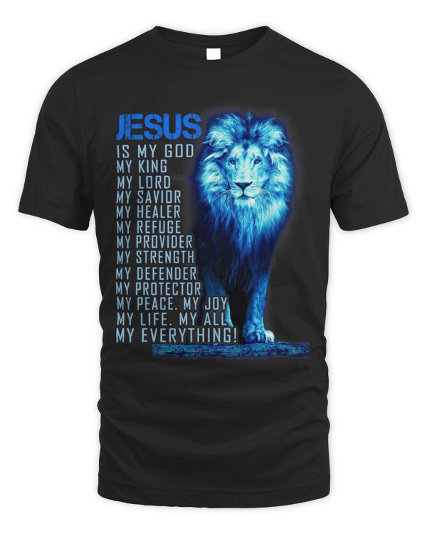 Lion Pet Jesus Is My God King My Lord My Savior Blue Lion Christian 8