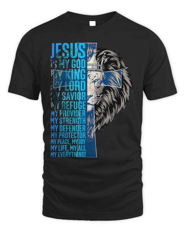 Lion Pet Jesus Is My God King My Lord My Savior Blue Lion Christian 3