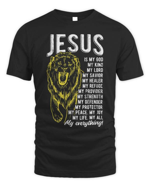 Lion Pet Jesus Is My God King My Lord My Savior Lion Christian Phrase