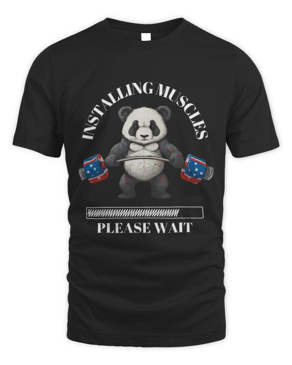 Panda Pet Muscle Building Fitness Panda Weight Lifting 4 of July 2