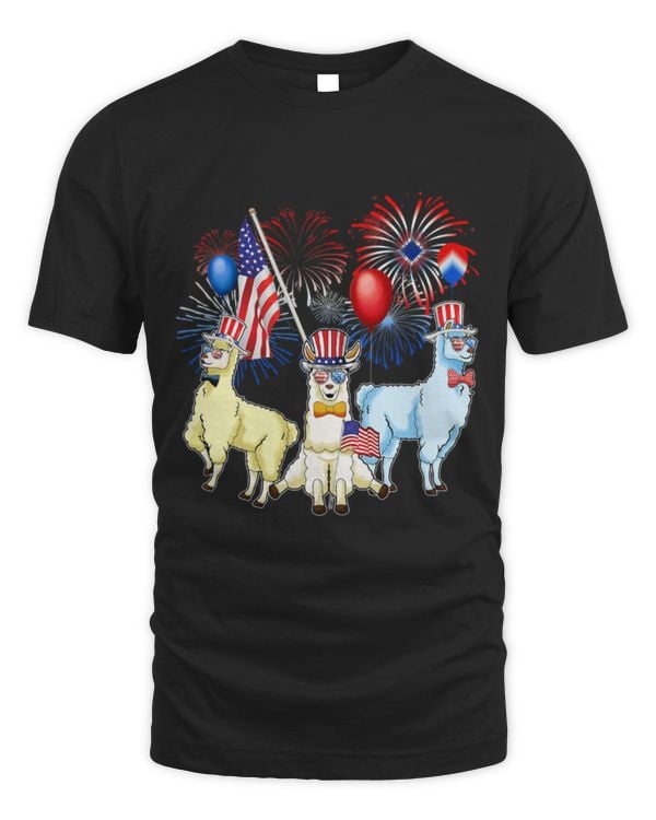 Llama Pet 4th of July Womens Summer Tops Home of Free Llama Girls Teen
