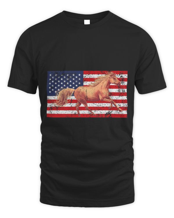 Horse Pet Patriotic Horse American Flag 4th Of July Horseback Riding