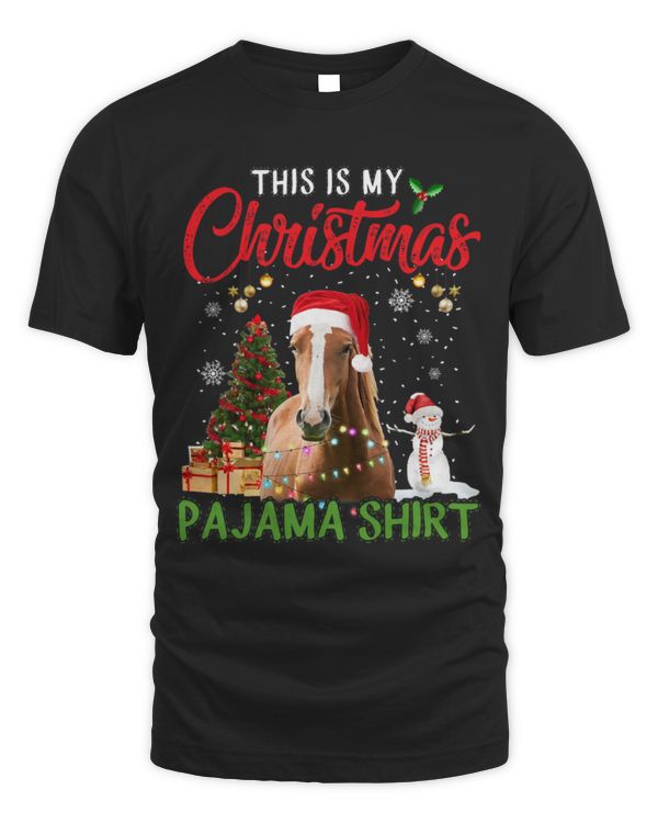 Horse Pet This Is My Christmas Pajama Horse Funny Xmas Tree