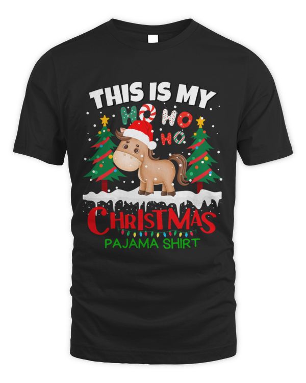 Horse Pet This is my Christmas Pajama Horse Santa for Kids