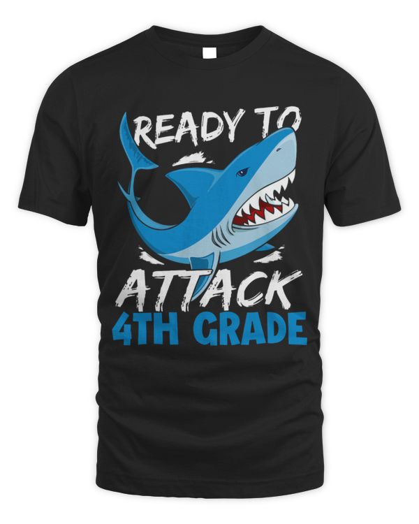 Shark Pet Ready To Attack 4th Grade Funny Shark Lover Back To School