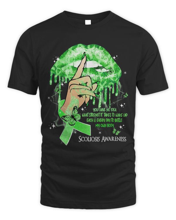 Dripping Lips Butterflies Women Scoliosis Awareness