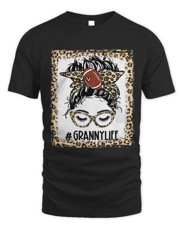 Bleached Football Granny Messy Bun Game Day Mothers Day
