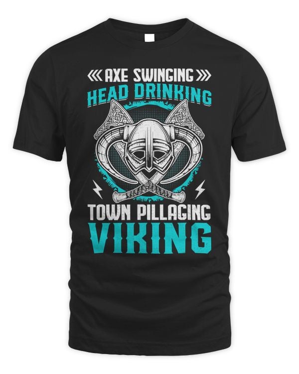 Axe Swinging Head Drinking Town Pillaging Viking
