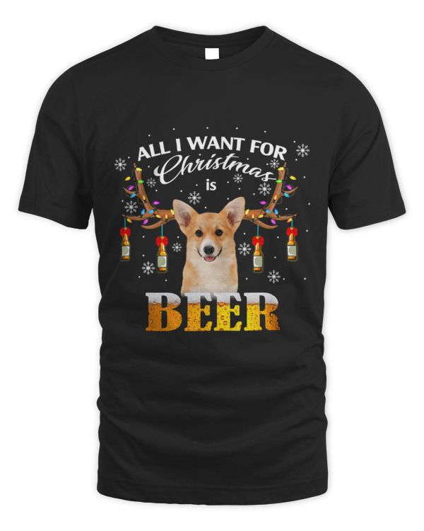 Drinker Beer All I Want For Christmas Is Beer Dog Reindeer Xmas Dog Lover22 1