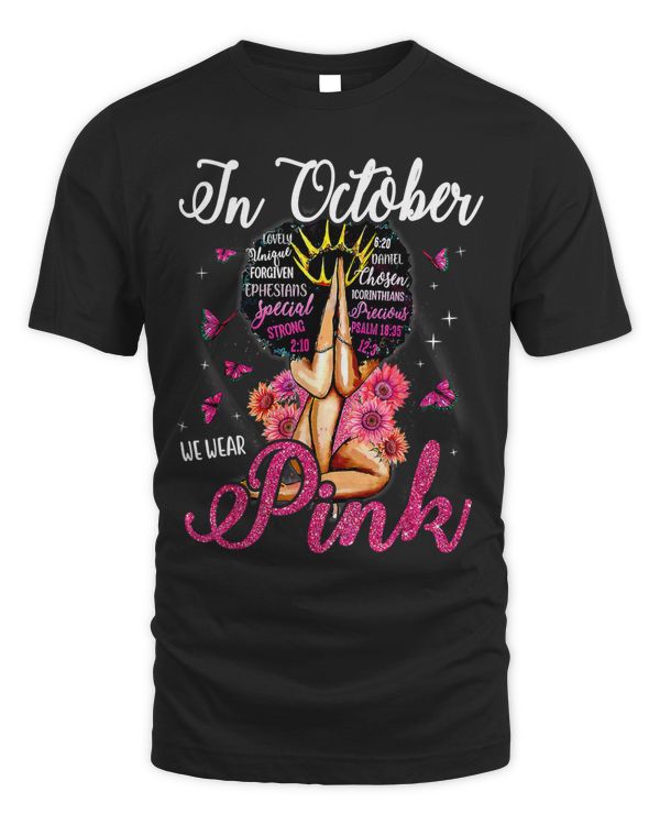 In October We Wear Pink Black Queen Breast Cancer
