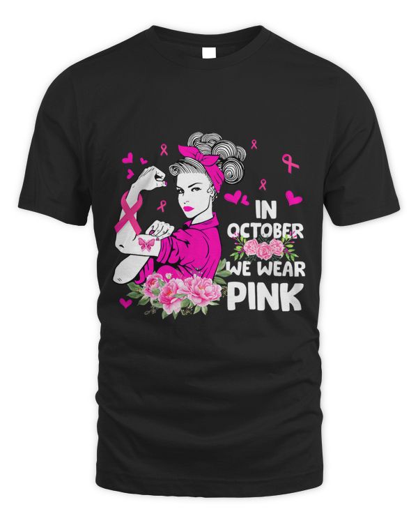 In October We Wear Pink Black Woman Breast Cancer Awareness 3