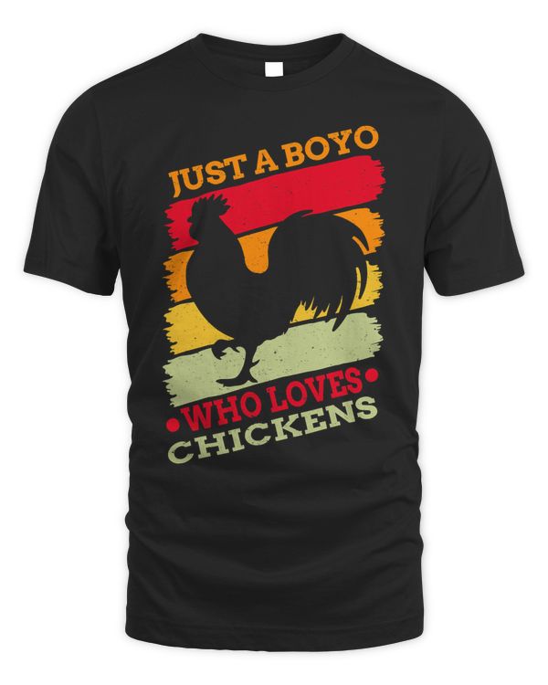 Just A Boy Who Loves Chickens Farm Chicken Lover Vintage