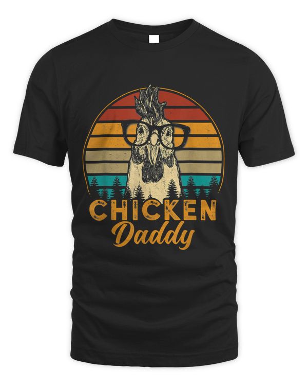 Vintage Chicken Daddy Chicken Dad Father Farmer Retro