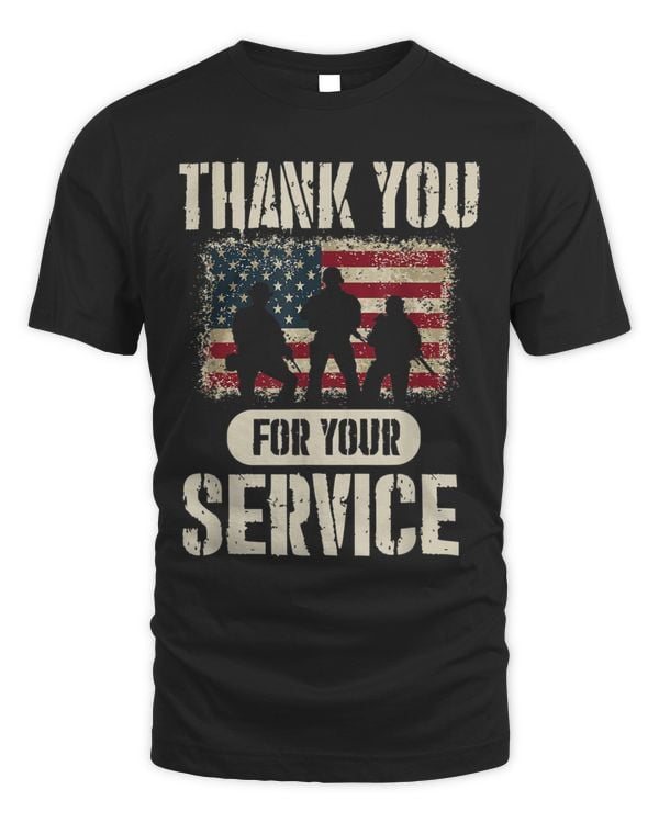 American Flag Thank you For Your Service Proud Veteran Best Gift