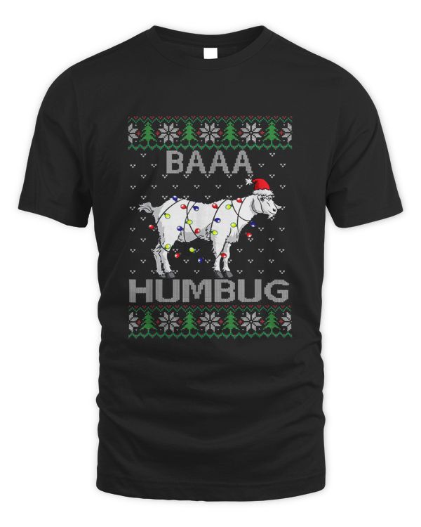 Baaa Humbug Goat Holiday Ugly Christmas Goat T-shirt