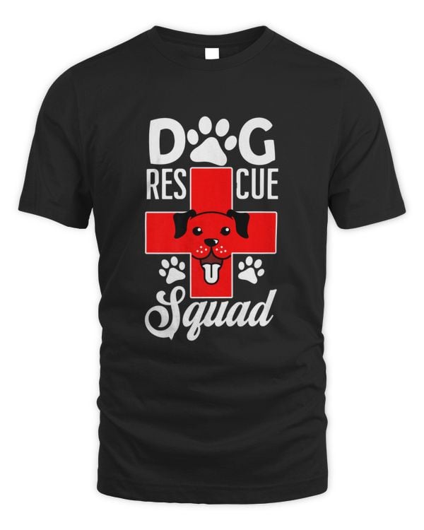 Cute Dog Rescue Squad Funny Animals Dog Cat Paw Cross Premium T-shirt