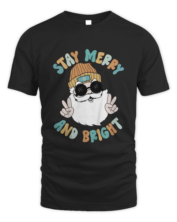 Cute Santa Merry Xmas Bright Christmas Men Women Kids T-shirt