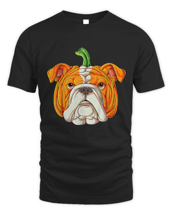 English Bulldog Pumpkin Halloween Funny Thanksgiving Gifts T-shirt