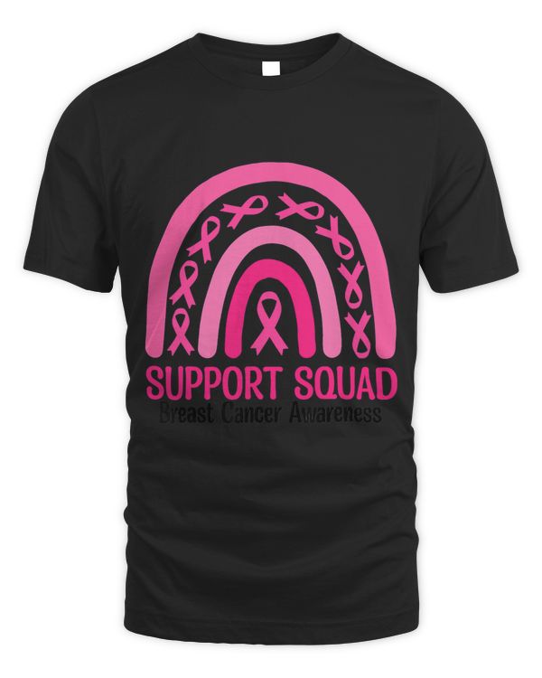 Support Squad Breast Cancer Awareness Rainbow Pink Ribbon