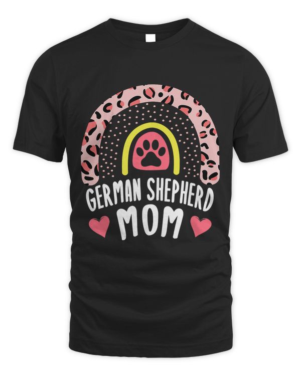 German Shepherd Mom Rainbow Leopard Heart Dog Mama Cute
