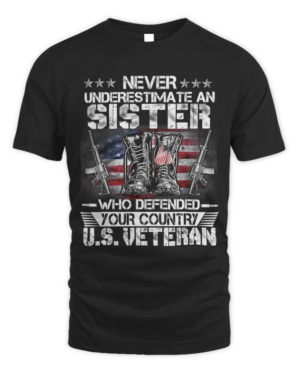 US Veteran Sister Shirt Veterans day Us Patriot Patriotic 291