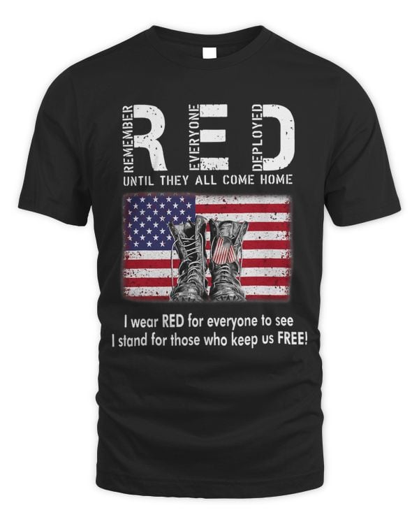 Retro US Flag Red Until They Come Home Combat Boots Veteran 68