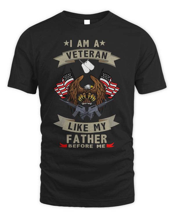 I Am A Veteran Like My Father Before Me US Flag Fathers Day 74