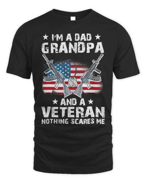 Im A Dad Grandpa and a Veteran USA Flag Veteran Fathers day 176