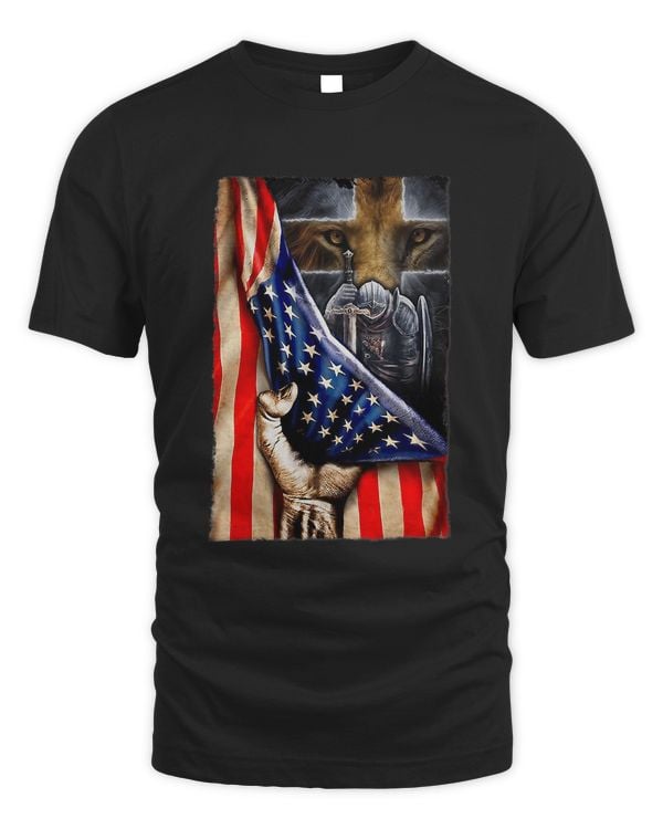 God Warrior of Christian Jesus Lion of Judah USA Flag1