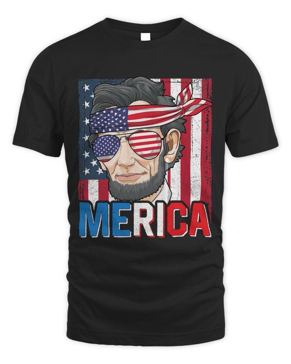 Abe Lincoln 4th of July Merica America Flag Murica Patriotic
