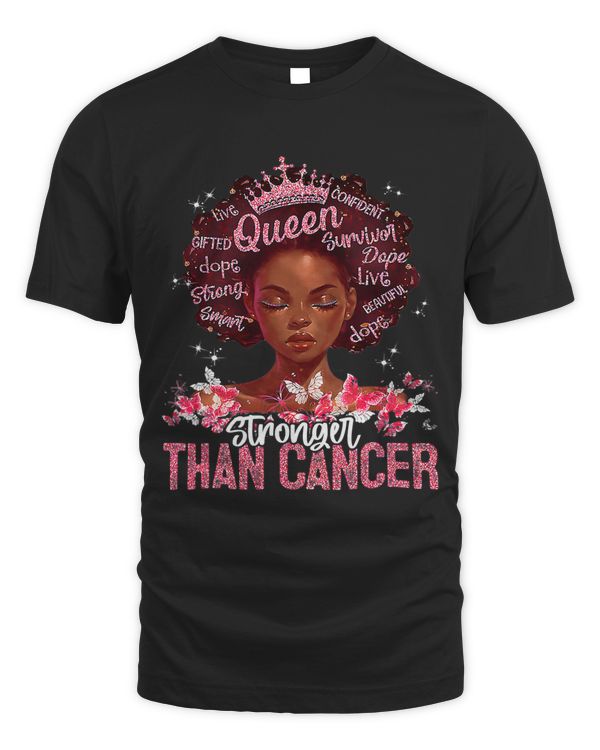 Breast Cancer Black Women Queen Stronger Than Breast Cancer Pink Ribbon 173 Warrior
