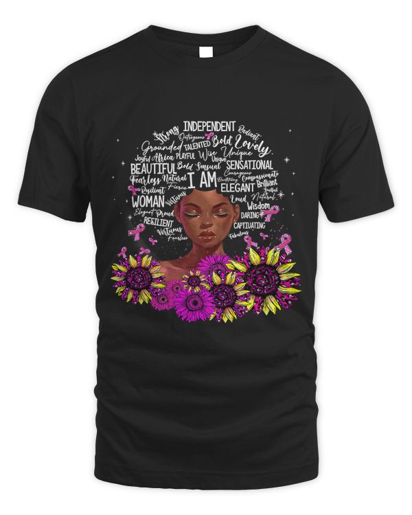 Sunflower Leopard Black Queen Breast Cancer Awareness Women