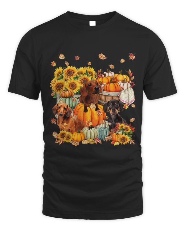 Dachshund Dog Autumn Fall Pumpkin Truck Mappe Thanksgiving410