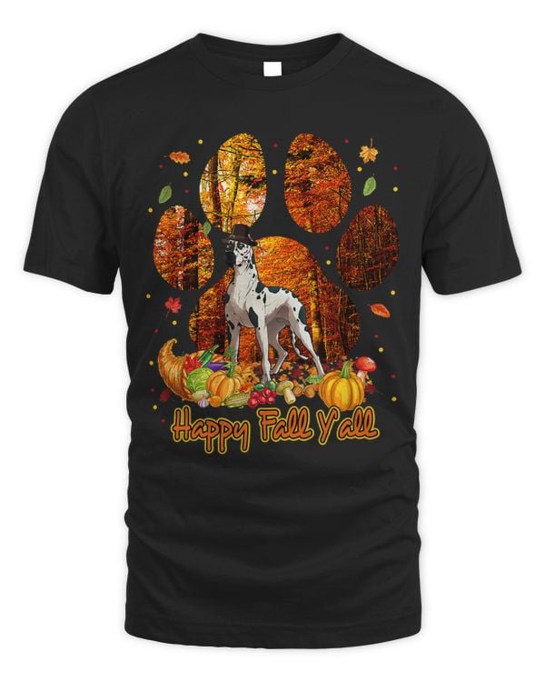 Its Fall Yall Great Dane Pilgrim Dog Paw Cute Thanksgiving150
