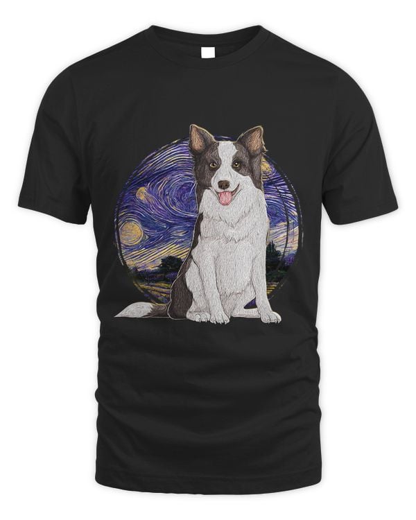 Starry Night border collie Dog Lover Mom Dad454