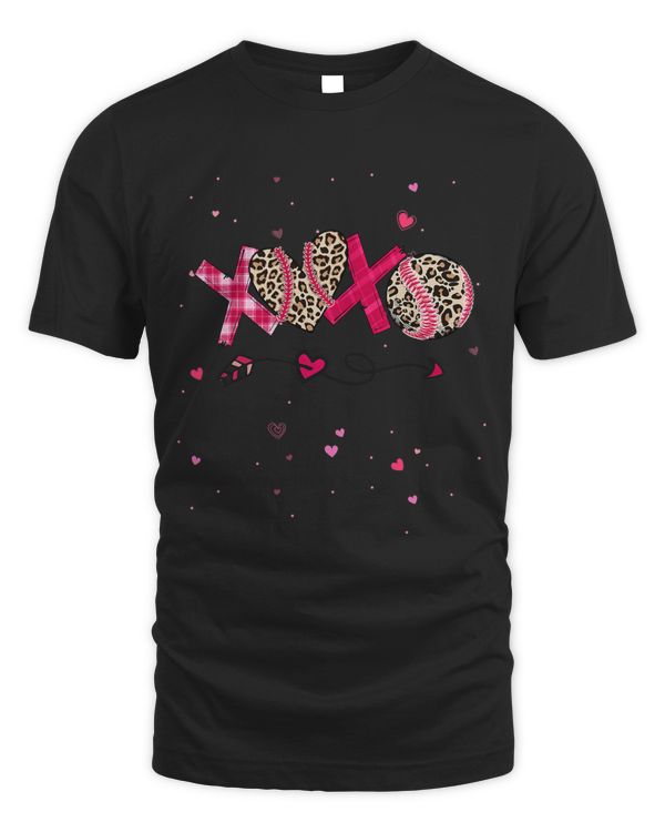 Softball Baseball Softball XOXO Heart Valentines Day Mom Girl For Her