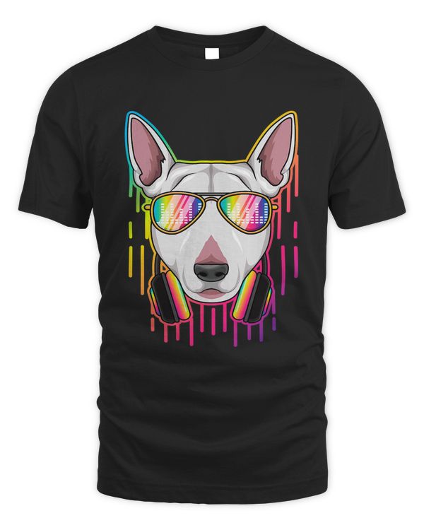 Music Bull Terrier Dj With Headphones Musical Dog Lovers 298