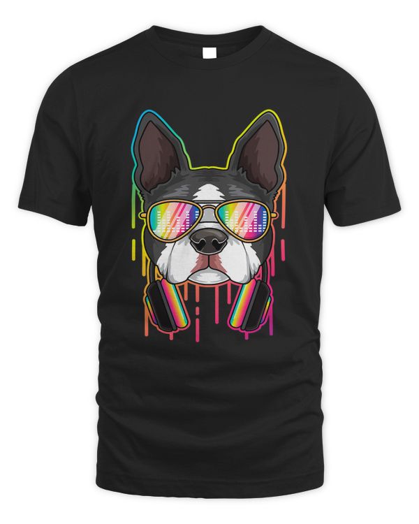 Music Boston Terrier Dj With Headphones Musical Dog Lovers 295