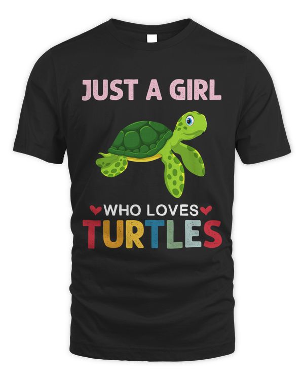 Turtle Just a Girl Who Loves Turtles Vintage Turtle Graphic Girls Ocean