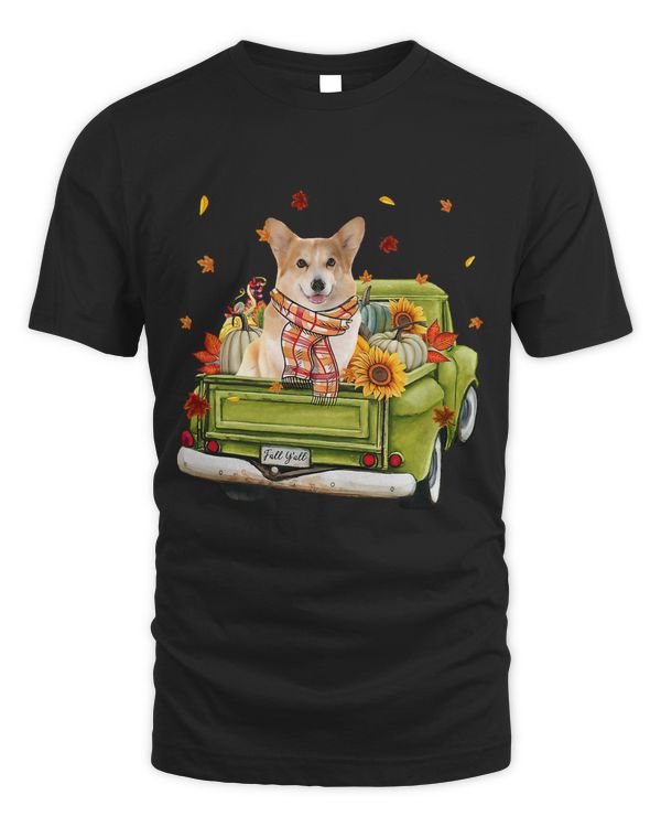 Happy Fall Yall Corgi Dog On Truck Pumpkin Fall Autumn505