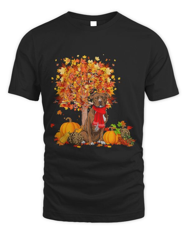 Its Fall Yall Cute Pitbull Pumpkin Autumn Tree Fall Leaves272