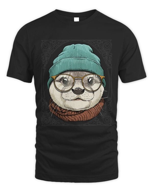 Hipster Otter With Glasses Wildlife Aquatic Animal Lover 576