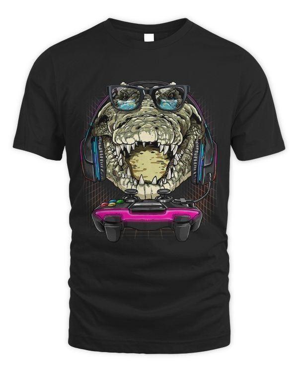 Gaming Crocodile Video Gamer Player Animal Lover 128