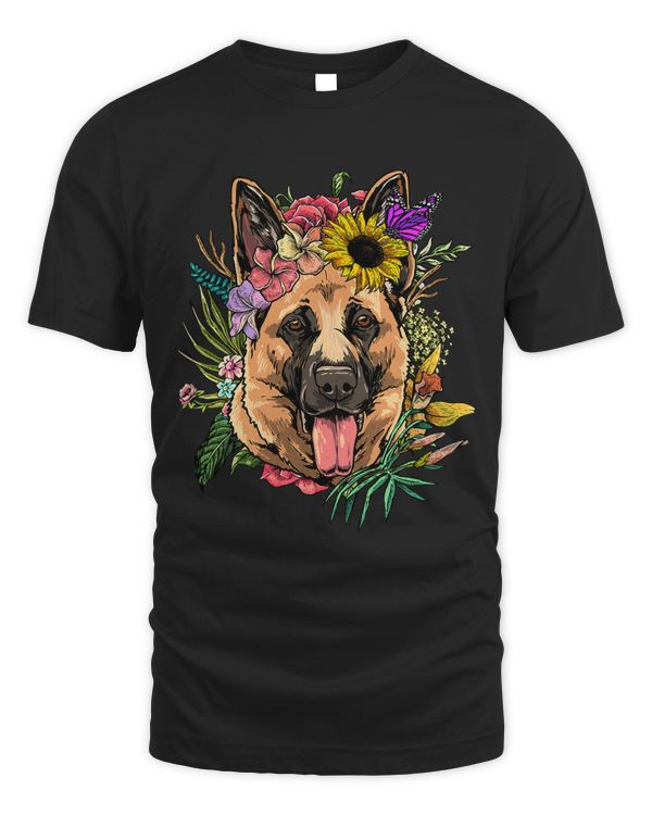 Floral German Shepherd Dog Spring Nature Dog Lovers 483