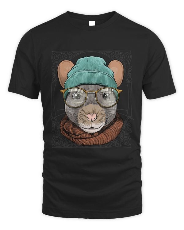 Hipster Rat With Glasses Mouse Rodent Lover 546