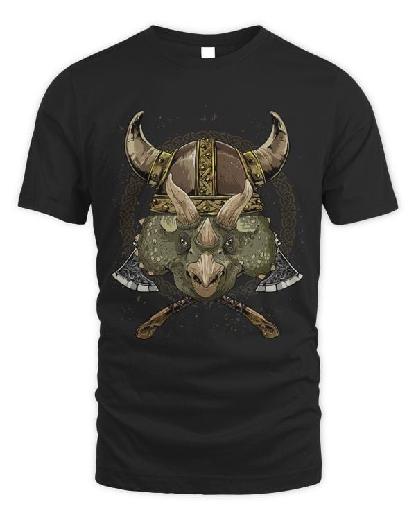 Viking Triceratops with Viking Helmet Mjolnir Axes 244