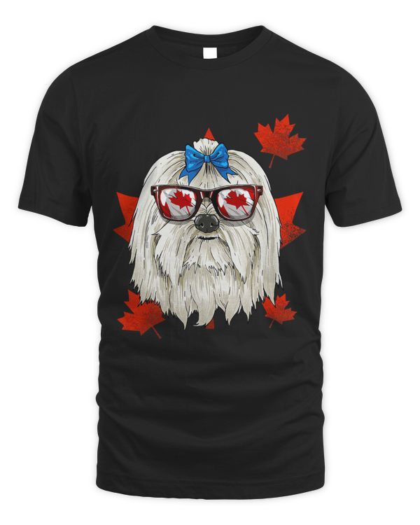 Canadian Maltese Dog Maple Leaf Patriotic Canada Flag 313